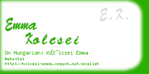 emma kolcsei business card